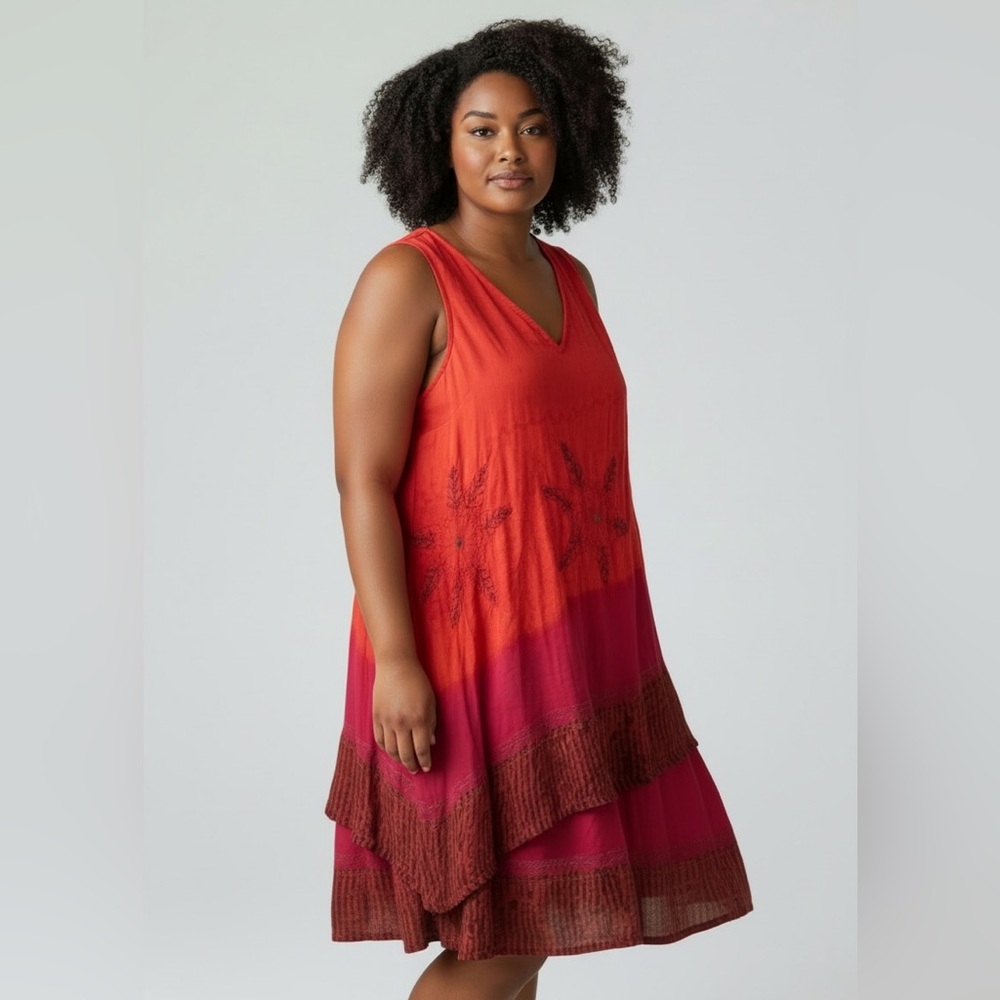 Phool Red and Pink Sleeveless Dress New size XL